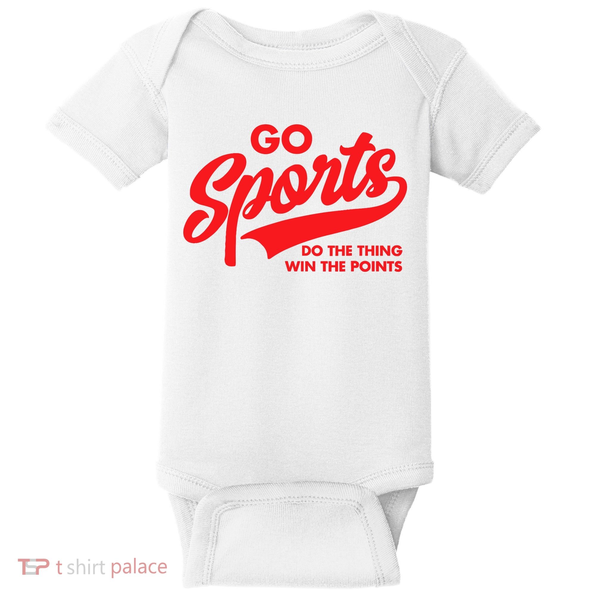 Go Sports Do The Thing Win The Points Funny Red Text Baby Bodysuit