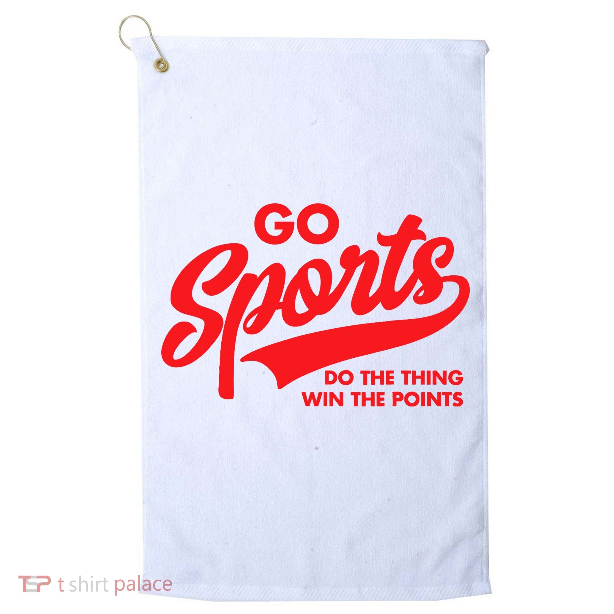 Go Sports Do The Thing Win The Points Funny Red Text Golf Towel