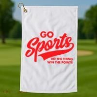 Go Sports Do The Thing Win The Points Funny Red Text Golf Towel thumb 1