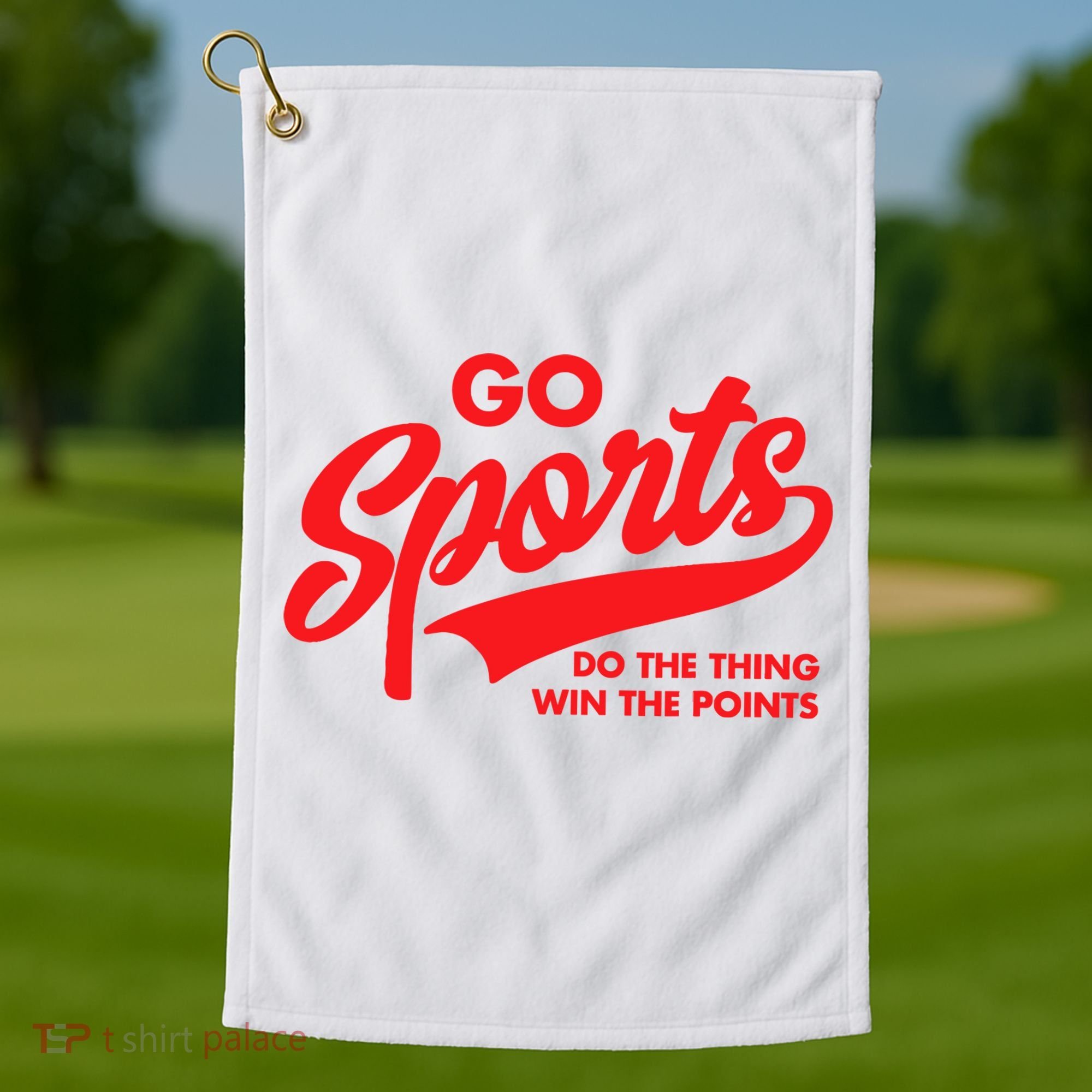 Go Sports Do The Thing Win The Points Funny Red Text Golf Towel