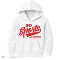 Go Sports Do The Thing Win The Points Funny Red Text Kids Hoodie thumb 0