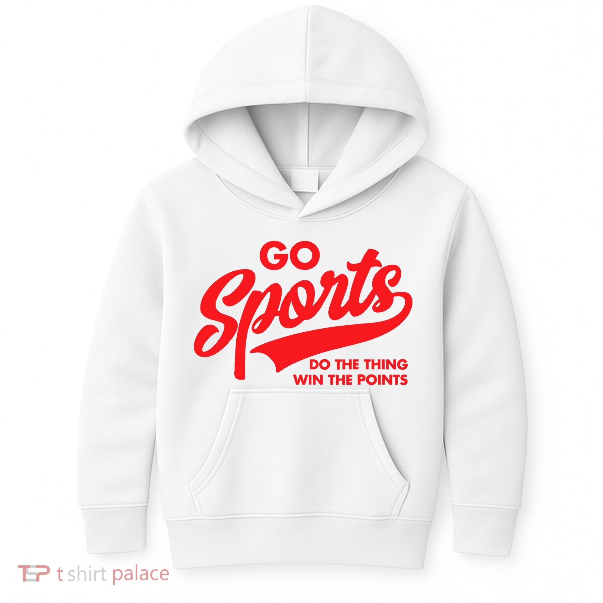 Go Sports Do The Thing Win The Points Funny Red Text Kids Hoodie