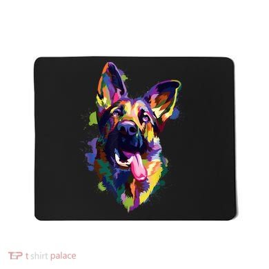 German Shepherd Dog Face Watercolor Colorful Pop Splash Art Mousepad