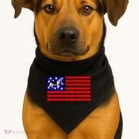 German Shepherd Dog Patriotic American Flag Gift USA-Made Doggie Bandana thumb 1