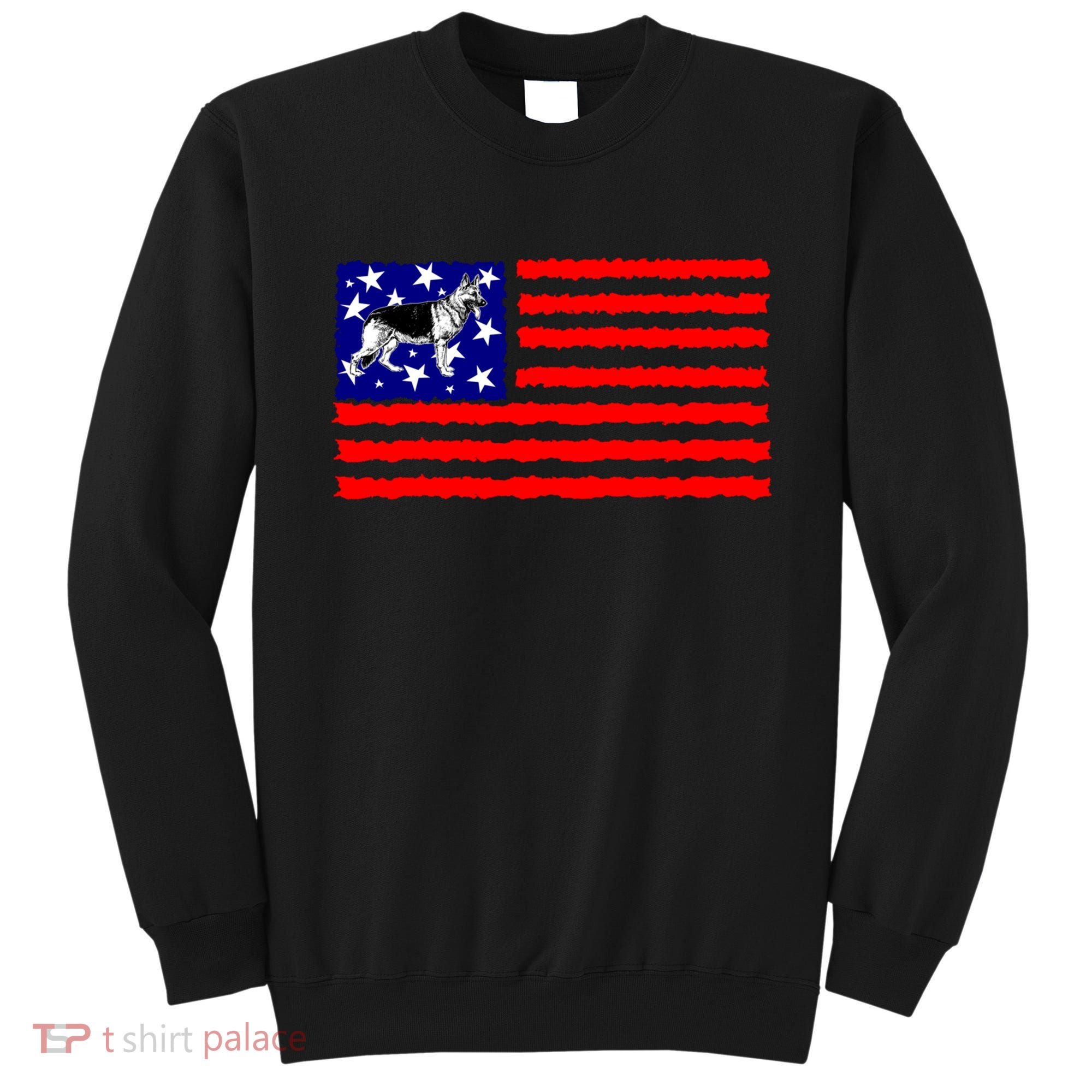 German Shepherd Dog Patriotic American Flag Gift Sweatshirt