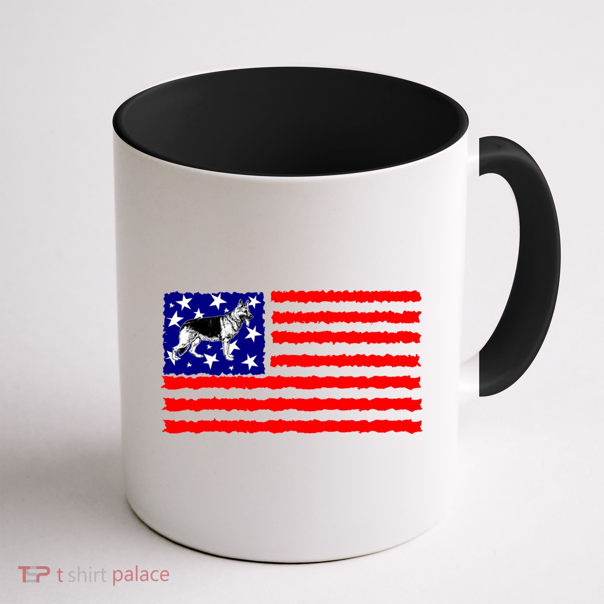 German Shepherd Dog Patriotic American Flag Gift Coffee Mug