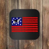 German Shepherd Dog Patriotic American Flag Gift Coaster thumb 0
