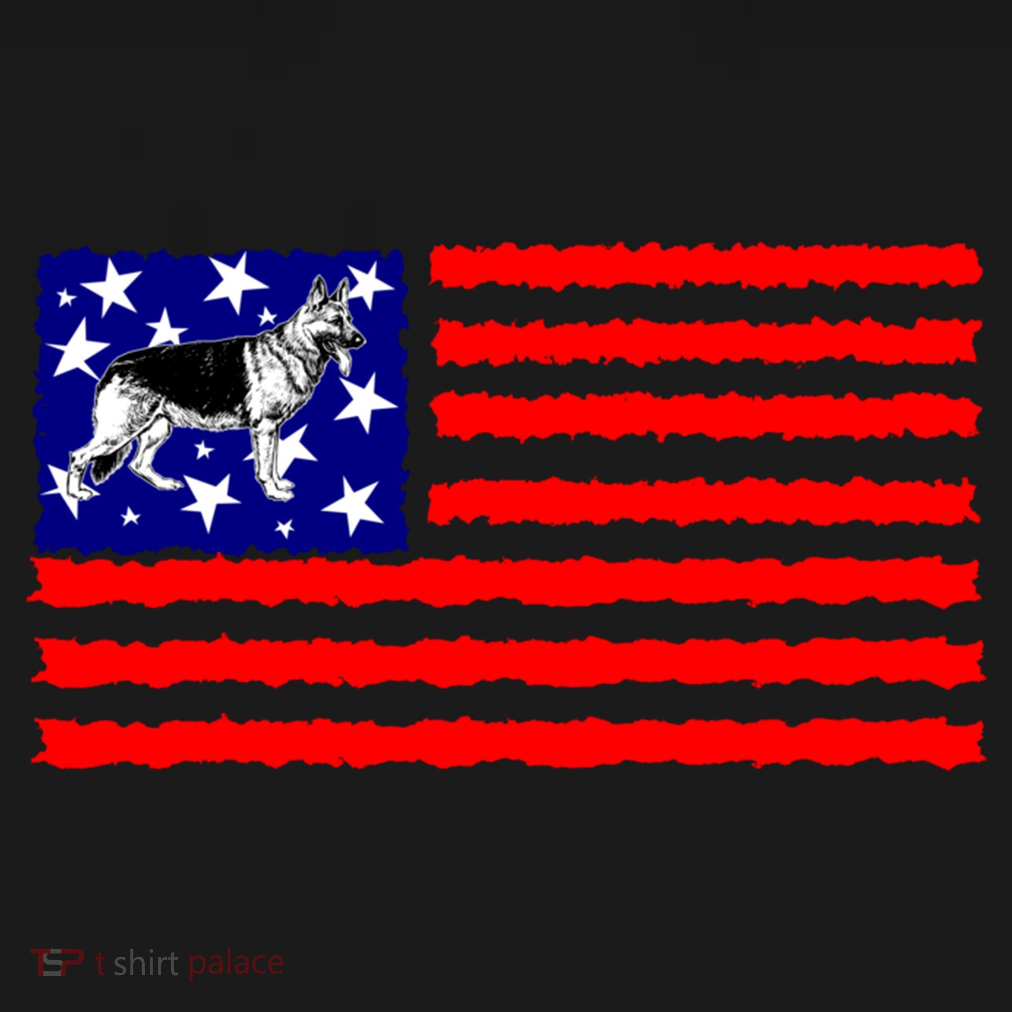 German Shepherd Dog Patriotic American Flag Gift Women's Tank Top