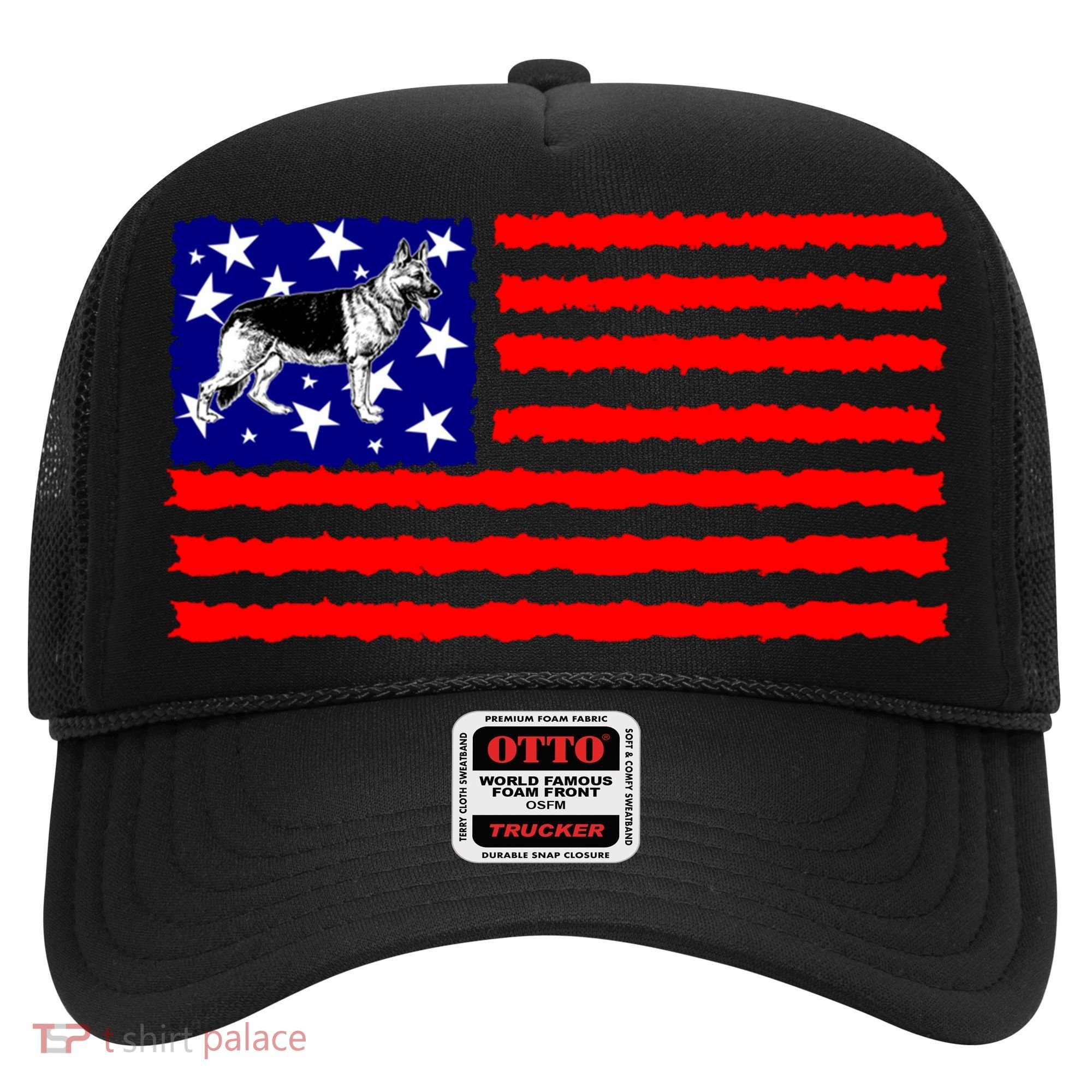 German Shepherd Dog Patriotic American Flag Gift Hat