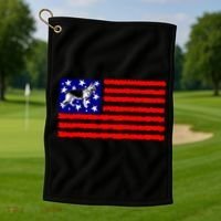 German Shepherd Dog Patriotic American Flag Gift Golf Towel thumb 1
