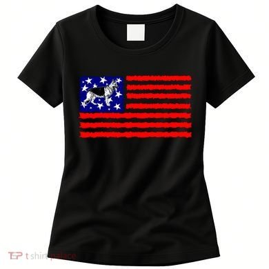 German Shepherd Dog Patriotic American Flag Gift Women's T-Shirt