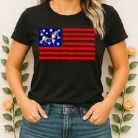 German Shepherd Dog Patriotic American Flag Gift Women's T-Shirt thumb 2