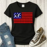 German Shepherd Dog Patriotic American Flag Gift Women's T-Shirt thumb 3