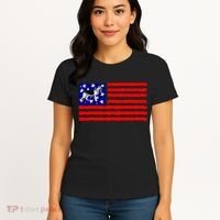 German Shepherd Dog Patriotic American Flag Gift Women's T-Shirt thumb 4