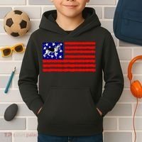 German Shepherd Dog Patriotic American Flag Gift Kids Hoodie thumb 2