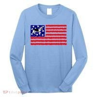 German Shepherd Dog Patriotic American Flag Gift Long Sleeve Shirt thumb 0