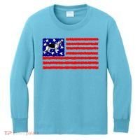 German Shepherd Dog Patriotic American Flag Gift Kids Long Sleeve Shirt thumb 0
