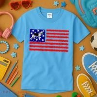 German Shepherd Dog Patriotic American Flag Gift Kids T-Shirt thumb 3