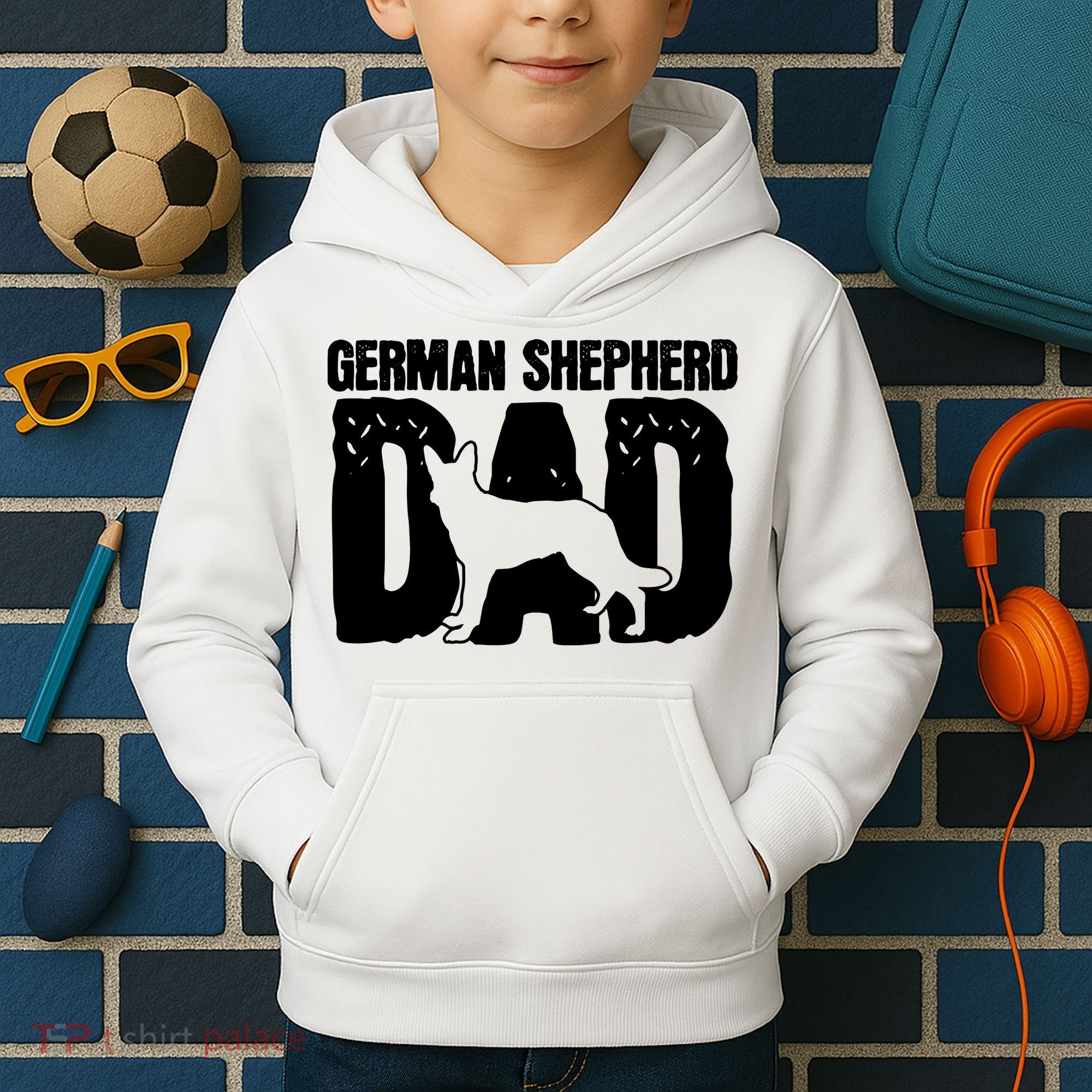German Shepherd Dad Dog Lover Fathers Day Kids Hoodie
