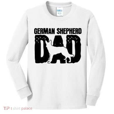 German Shepherd Dad Dog Lover Fathers Day Kids Long Sleeve Shirt