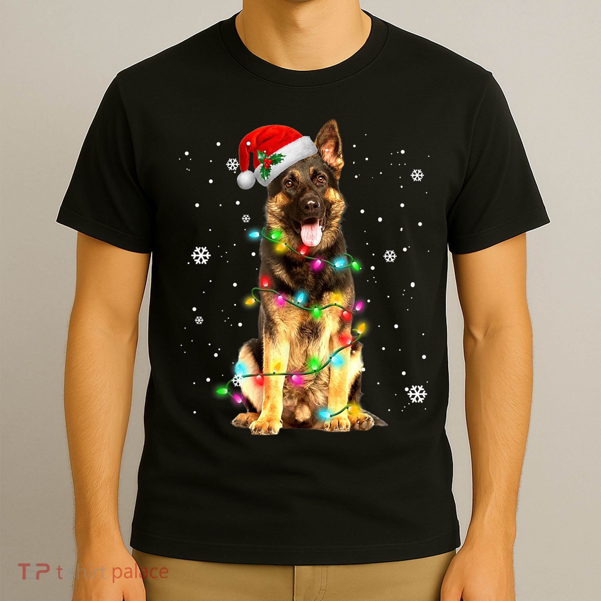 German Shepherd Dog Tree Christmas Sweater Xmas Dogs Gifts TShirt T-Shirt