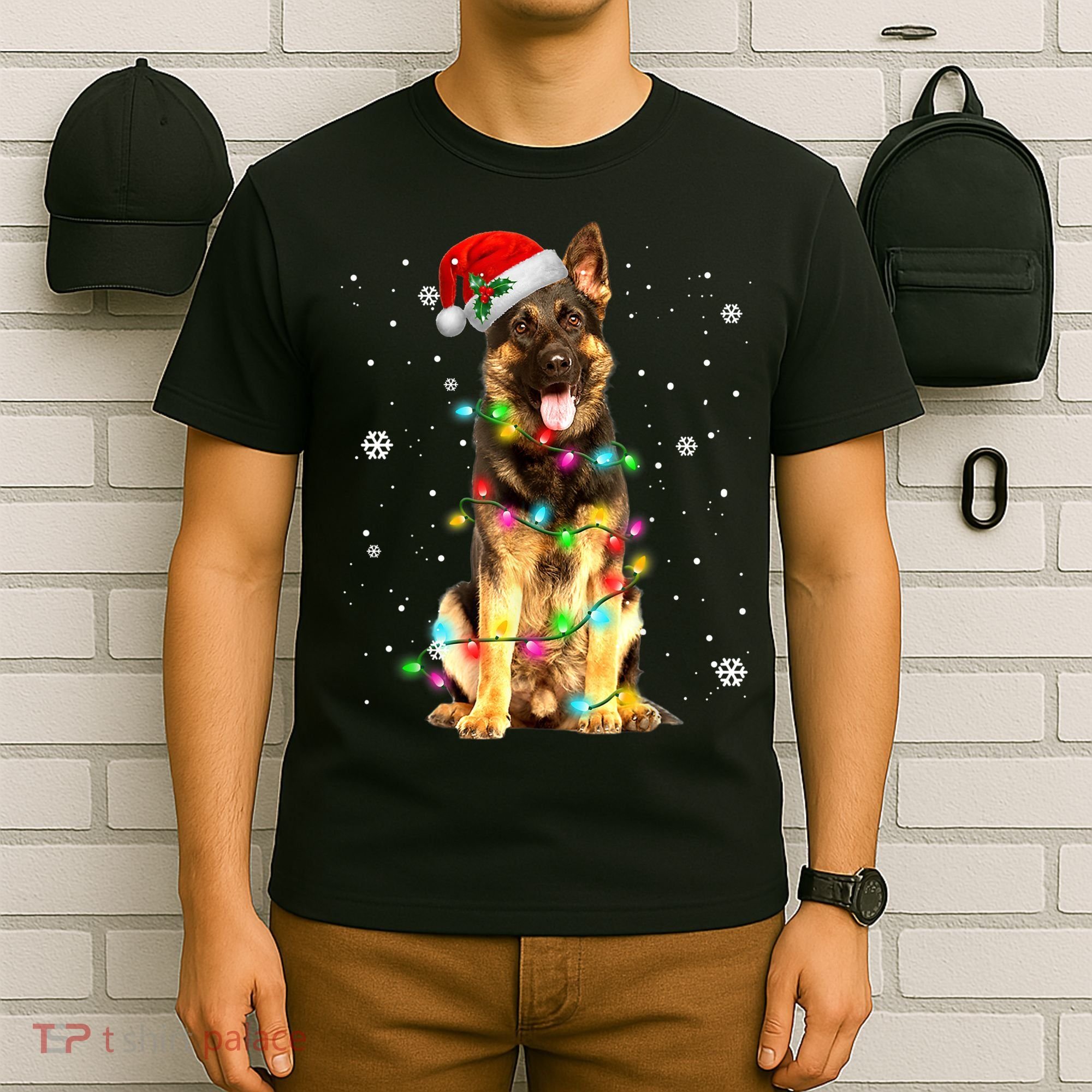 German Shepherd Dog Tree Christmas Sweater Xmas Dogs Gifts TShirt T-Shirt