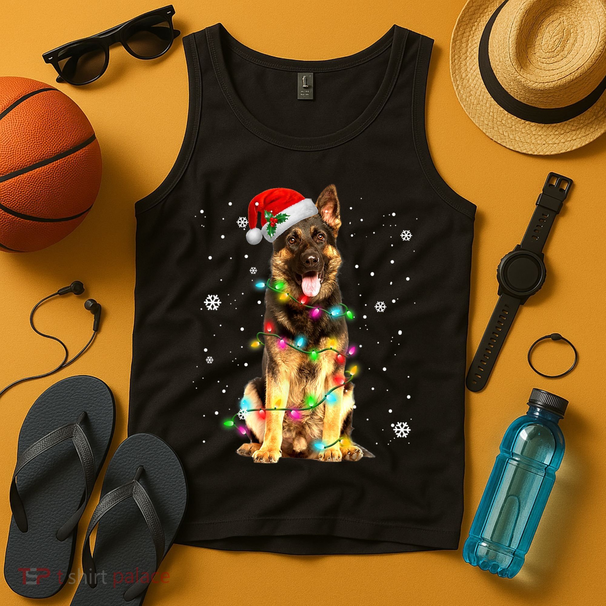 German Shepherd Dog Tree Christmas Sweater Xmas Dogs Gifts TShirt Tank Top