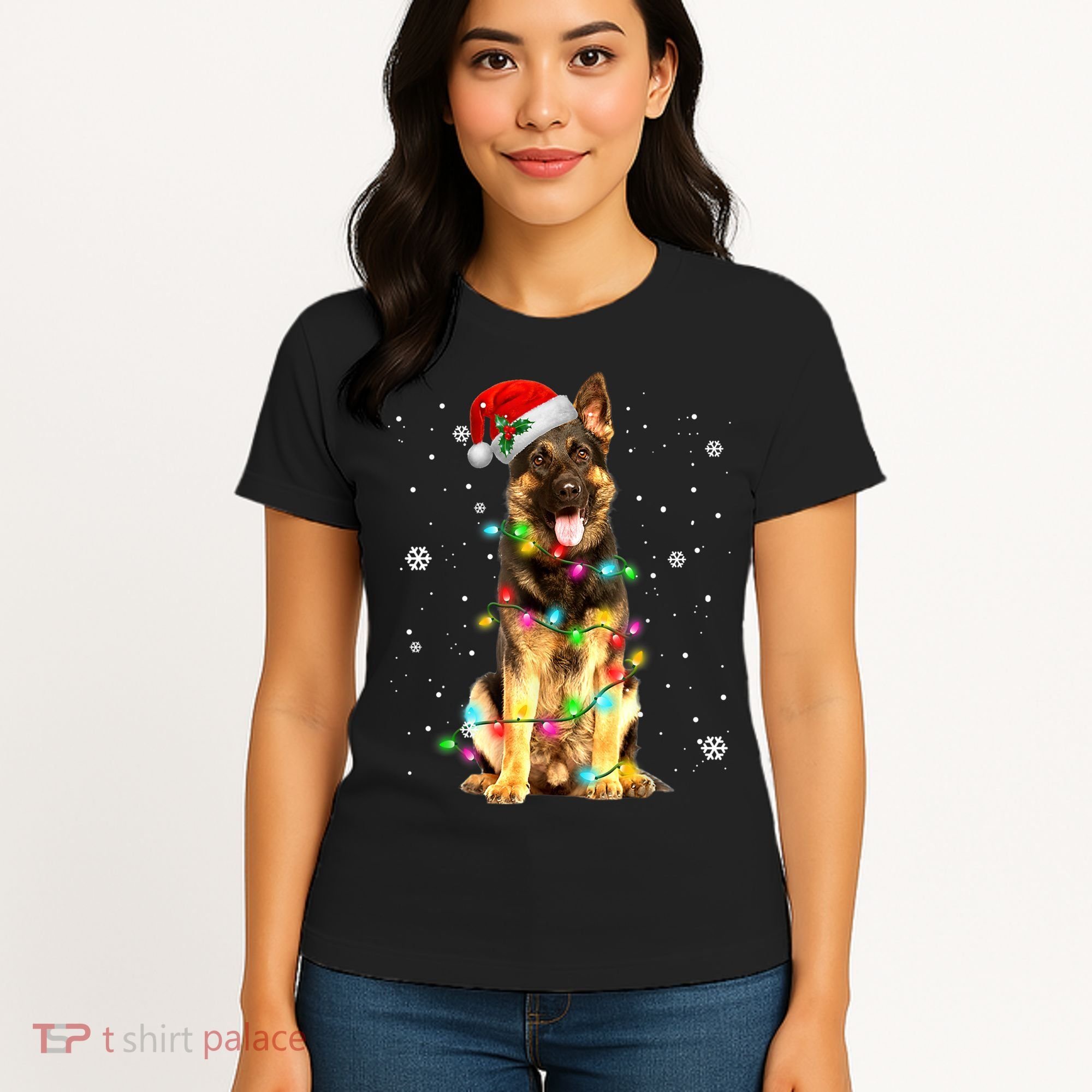 German Shepherd Dog Tree Christmas Sweater Xmas Dogs Gifts TShirt Women's T-Shirt
