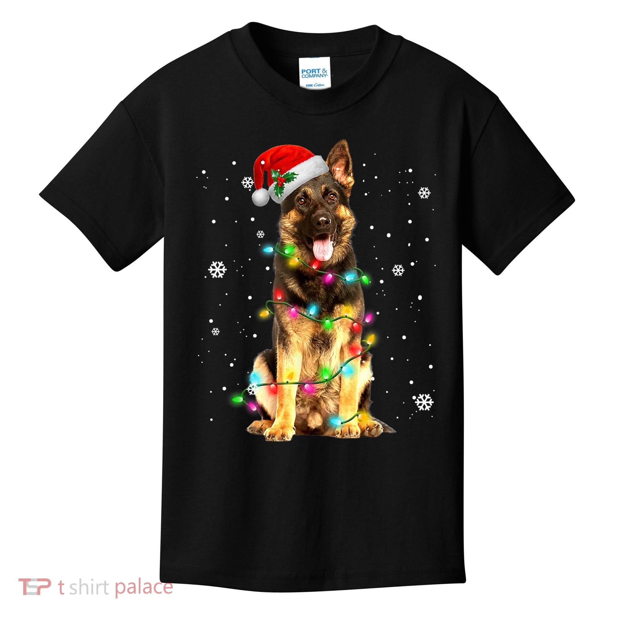 German Shepherd Dog Tree Christmas Sweater Xmas Dogs Gifts TShirt Kids T-Shirt