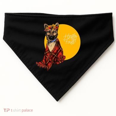German Shepherd Dog Autumn leaves Blanket Hello Fall USA-Made Doggie Bandana