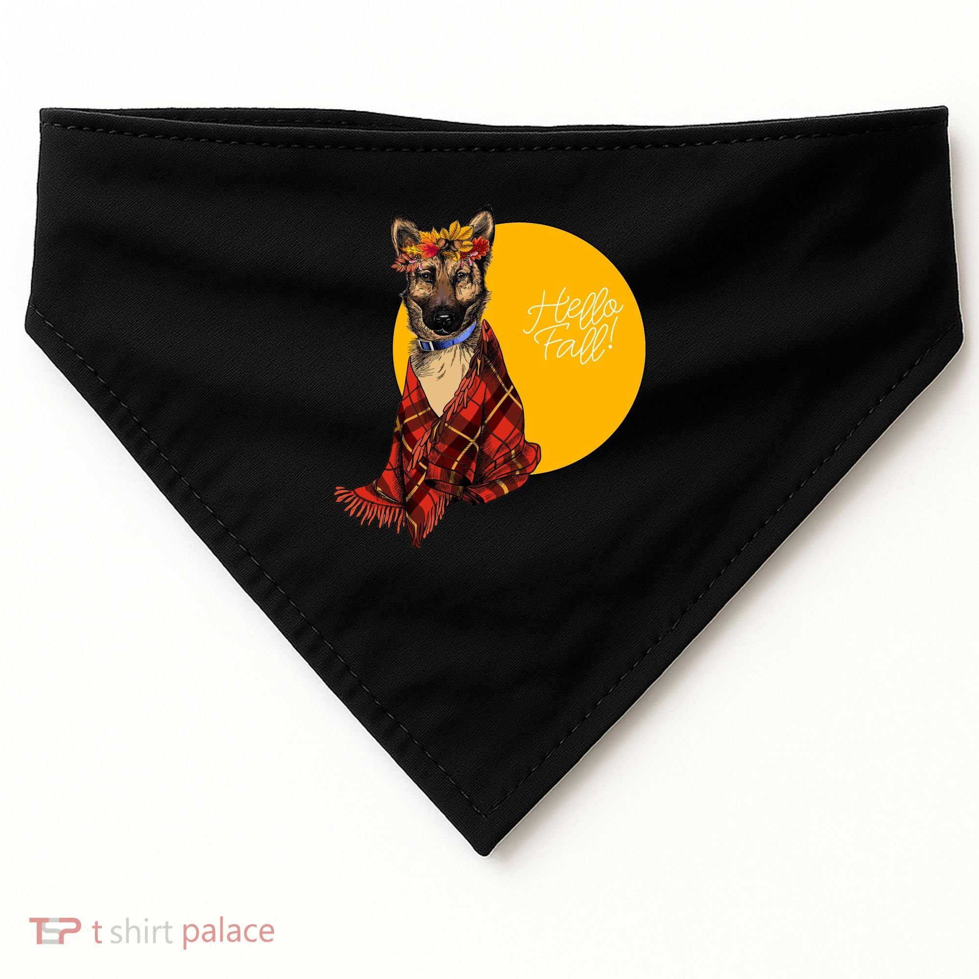 German Shepherd Dog Autumn leaves Blanket Hello Fall USA-Made Doggie Bandana