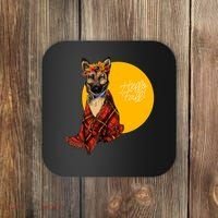 German Shepherd Dog Autumn leaves Blanket Hello Fall Coaster thumb 0