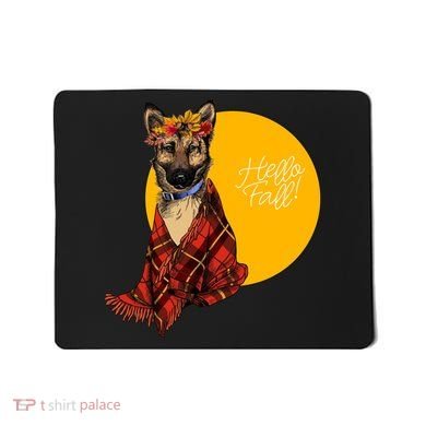 German Shepherd Dog Autumn leaves Blanket Hello Fall Mousepad