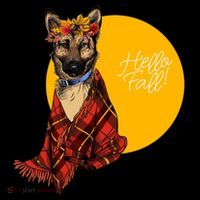 German Shepherd Dog Autumn leaves Blanket Hello Fall Mousepad thumb 1