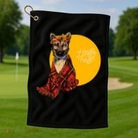 German Shepherd Dog Autumn leaves Blanket Hello Fall Golf Towel thumb 1