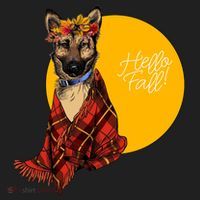 German Shepherd Dog Autumn leaves Blanket Hello Fall Golf Towel thumb 3
