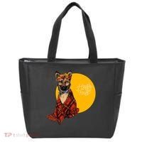 German Shepherd Dog Autumn leaves Blanket Hello Fall Tote Bag thumb 0