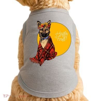 German Shepherd Dog Autumn leaves Blanket Hello Fall Doggie Tank