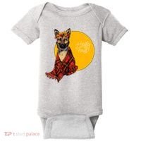 German Shepherd Dog Autumn leaves Blanket Hello Fall Baby Bodysuit thumb 0