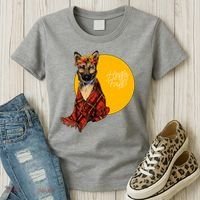 German Shepherd Dog Autumn leaves Blanket Hello Fall Women's T-Shirt thumb 3