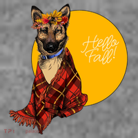 German Shepherd Dog Autumn leaves Blanket Hello Fall Women's T-Shirt thumb 6