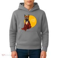 German Shepherd Dog Autumn leaves Blanket Hello Fall Kids Hoodie thumb 4