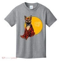 German Shepherd Dog Autumn leaves Blanket Hello Fall Kids T-Shirt thumb 0