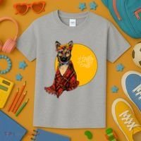 German Shepherd Dog Autumn leaves Blanket Hello Fall Kids T-Shirt thumb 3