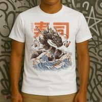 Great Sushi Dragon Japanese Food Kawaii Dragon Anime Sushi T-Shirt thumb 3
