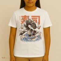 Great Sushi Dragon Japanese Food Kawaii Dragon Anime Sushi T-Shirt thumb 4
