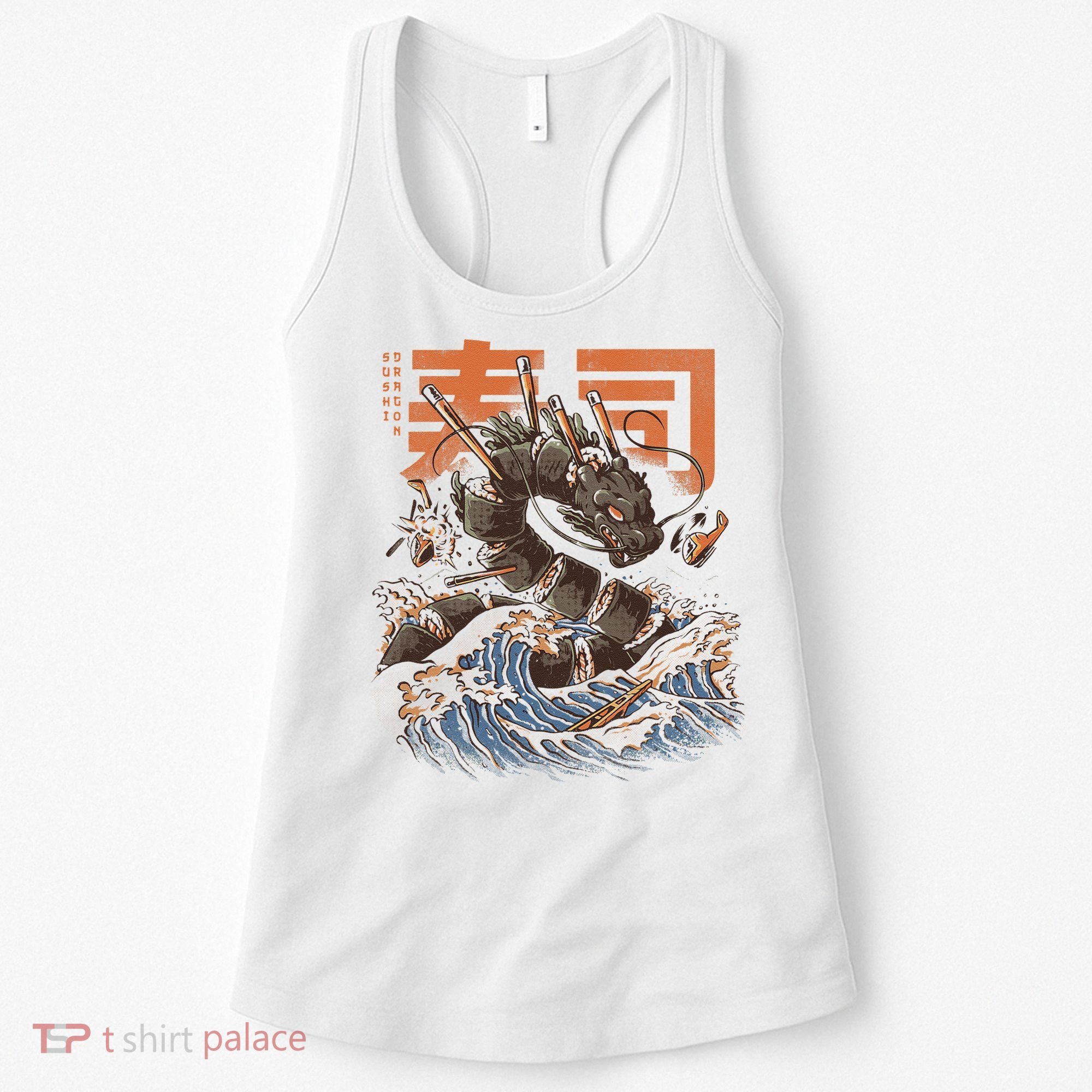 Great Sushi Dragon Japanese Food Kawaii Dragon Anime Sushi Women's Tank Top