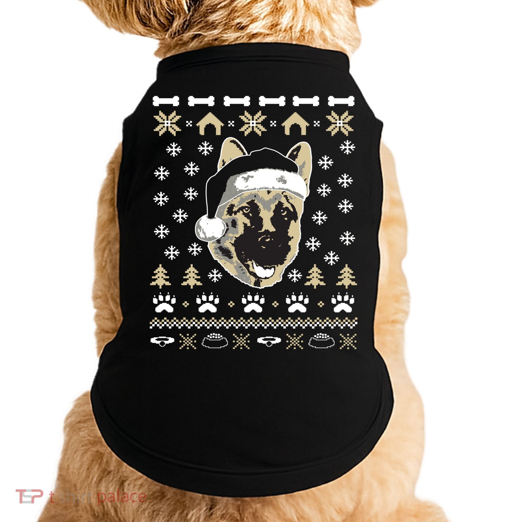Ger Shepherd Dog Ugly Christmas Sweater Xmas Doggie Tank