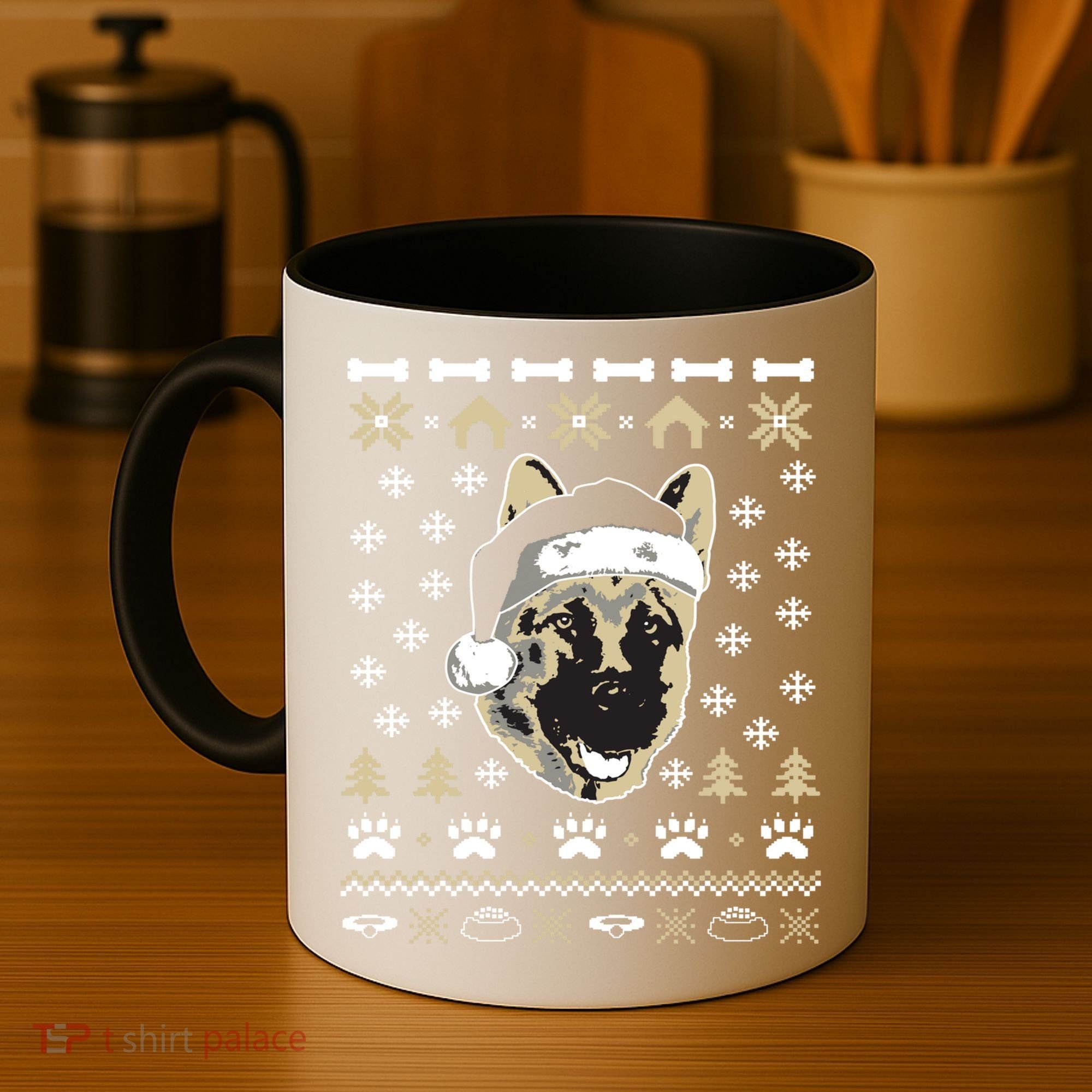 Ger Shepherd Dog Ugly Christmas Sweater Xmas Coffee Mug