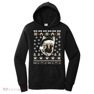 Ger Shepherd Dog Ugly Christmas Sweater Xmas Women's Hoodie